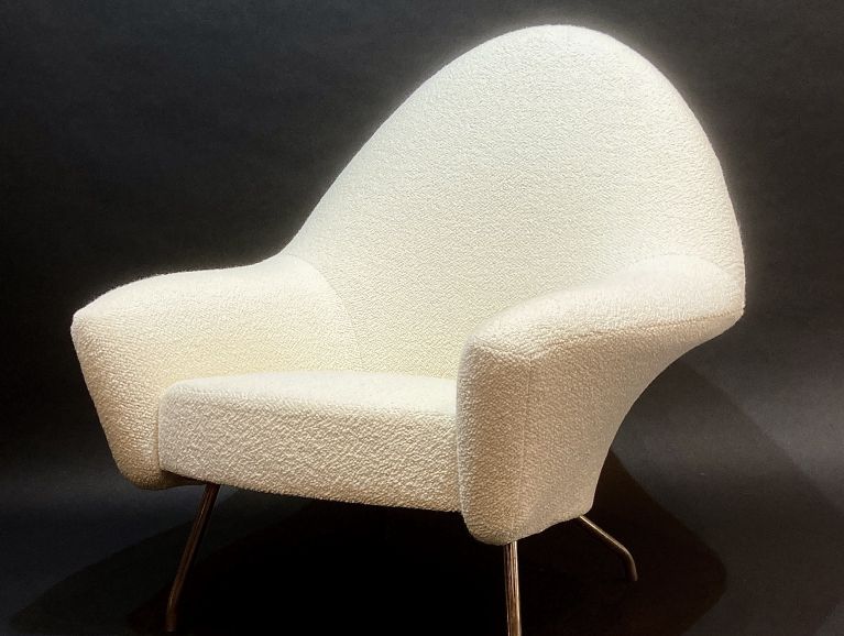 Réfection complète d'un fauteuil 770 du designer Joseph-André Motte modèle original de 1969 - Tissu de l'éditeur Larsen