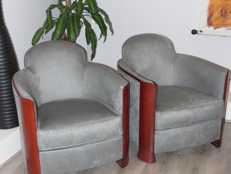 Réfection d'une paire de fauteuils de designer - Tissu éditeur Designers Guild
