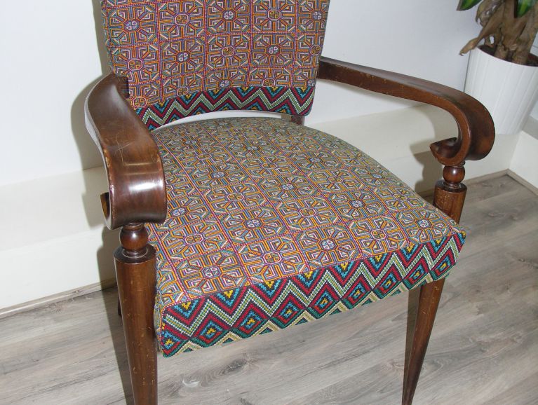 Refection d'un fauteuil bridge -Tissu chine.JPG