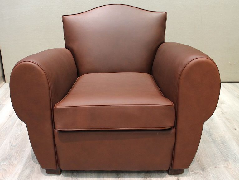 Complete réfection of a leather club chair - Fabric editor Tassin
