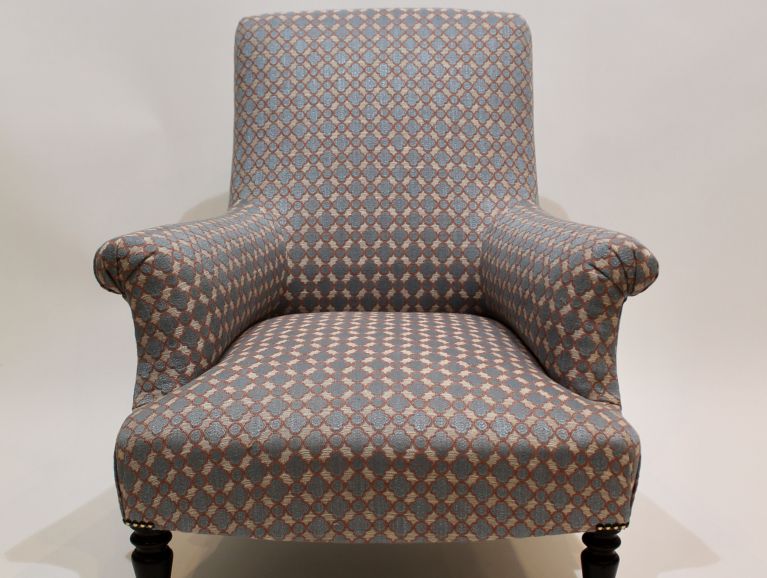 Réfection complète d'un fauteuil Napoléon III - Tissu de l'éditeur Colfax&Flower