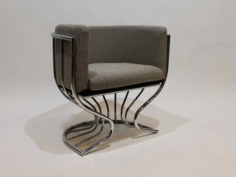 Couverture d'un fauteuil en stucture inox - Tissu de l'éditeur Kvradrat